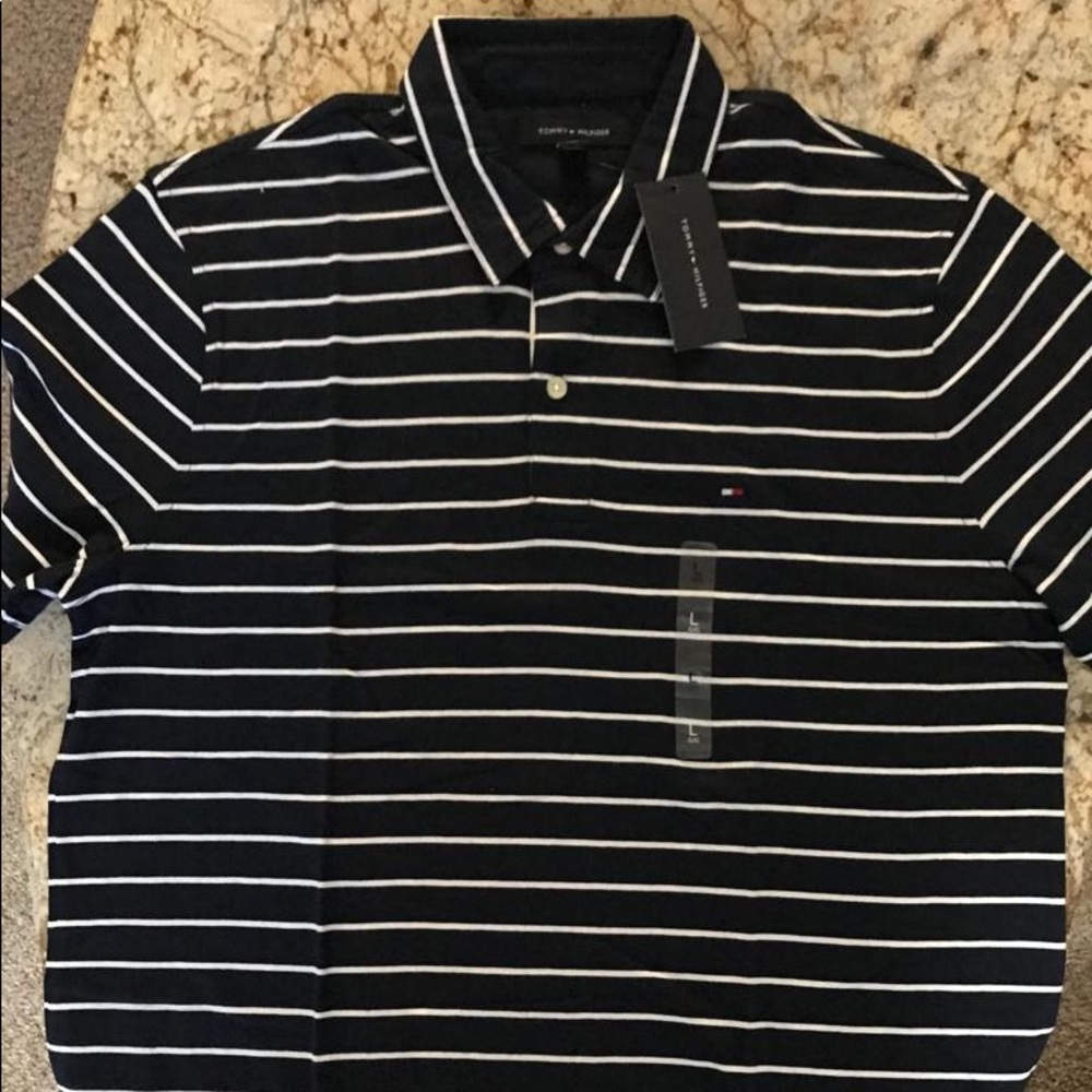 Tommy Hilfiger Men’s Polo, Dark Blue, Large